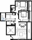 Floor Plan of 1.5 Bhk Apartments In Magarpatta Annexe At Skywards Altorios 