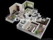 Floor Plan of 2 Bhk Flats In Pristine Greens In Moshi