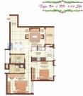 Floor Plan of 1 Bhk Apartments In Yemalur At Prestige Kew Garden