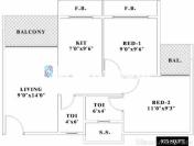 Floor Plan of 1 Bhk Flats In Today Shree Saheba Kamothe By Redcoupon