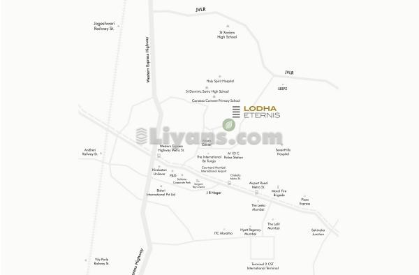 Location Map of Lodha Eternis