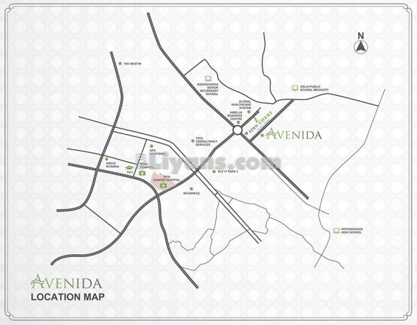 Location Map of Tata Housing Avenida