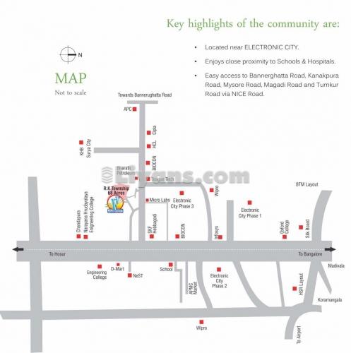 Location Map of Luxury, Ready To Move, Independent Flats @ Affordable Price /2bhk,2.5bhk,3bhk/bmrda Approved With Oc
